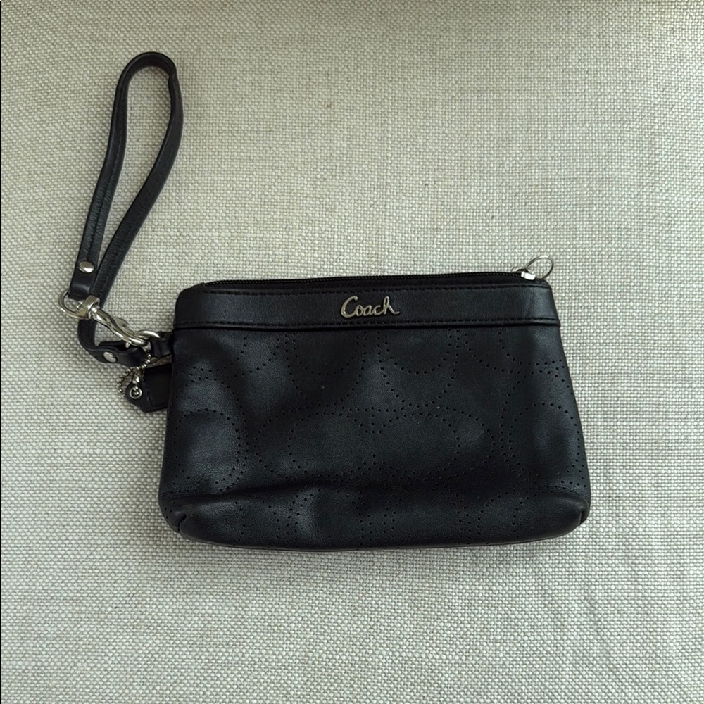 Coach Black Leather Wristlet Clutch COACH VINTAGE